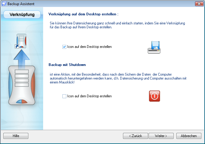 Schreenshoot - Backup Assistent