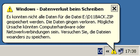 Windows Fehlermeldung - St�rung im Netzwerk