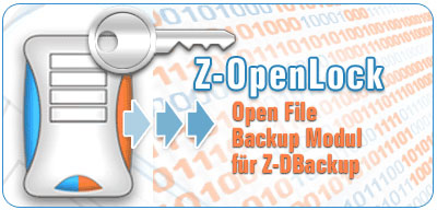 Open File Backup Modul f�r Z-DBackup - Backup von MS SQL �- und MS EXCHANGE � - Datenbanken.