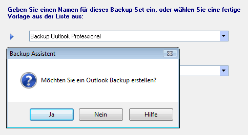 Outlook Backup mit Z-DBackup
