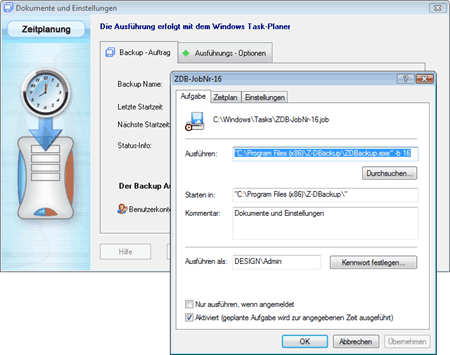 automatische Datensicherung mit dem Taskscheduler