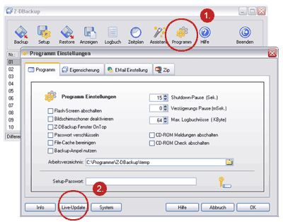 Z-Dbackup Live Update